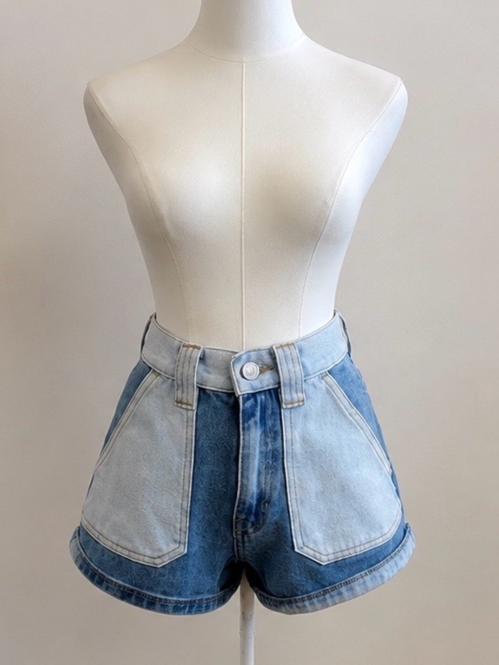 PacSun Patchwork Carpenter Denim Shorts Y2K Festival 23